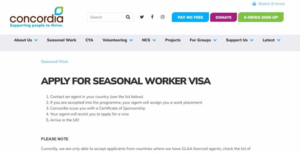 Concordia Seasonal Work Visa 2022 Nepal