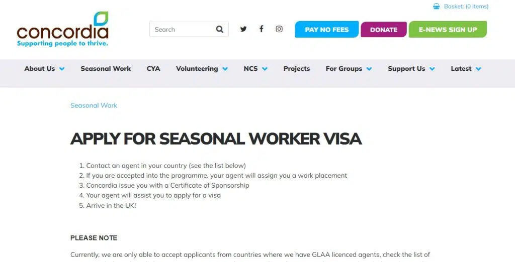 List of Operators to Find Work for UK Seasonal Visa 6 Concordia - UK Seasonal Visa operator 2022