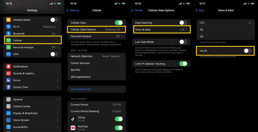How to activate VoLTE in iphone image step by step guide