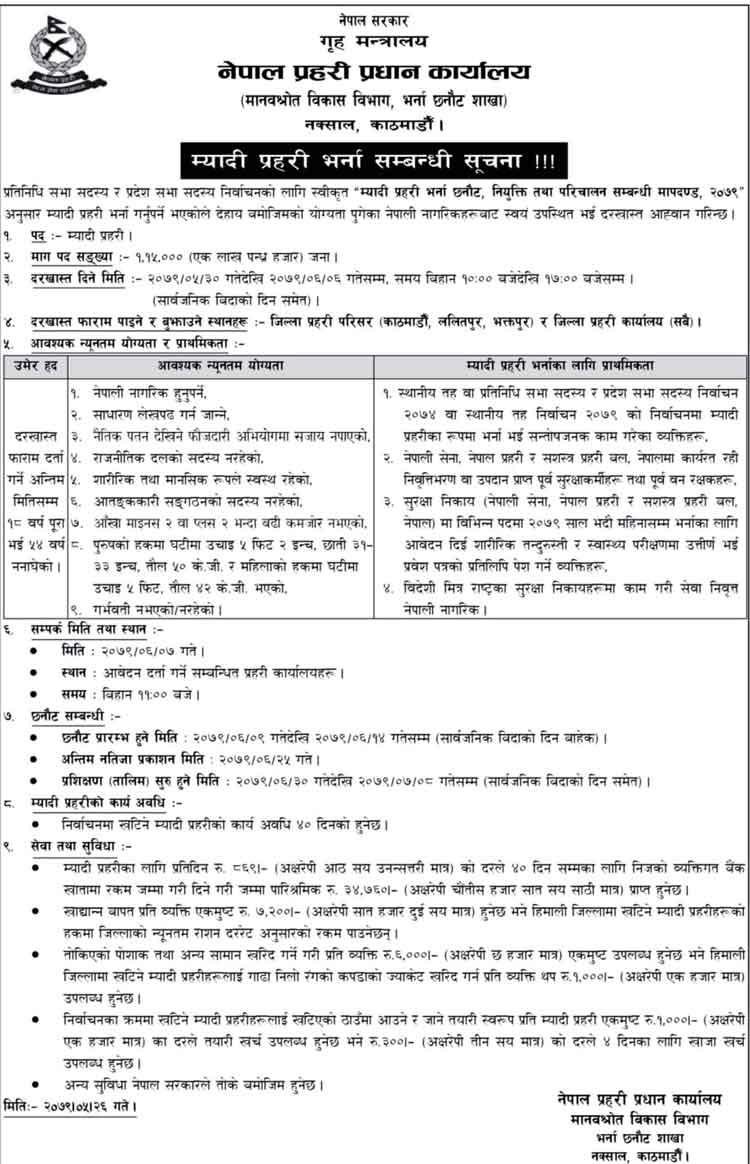 Join Myadi Police Nepal | Salary, Requirement & Vacancy 2079